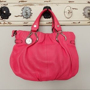 Celine Vintage Deer Leather Fuchsia Satchel